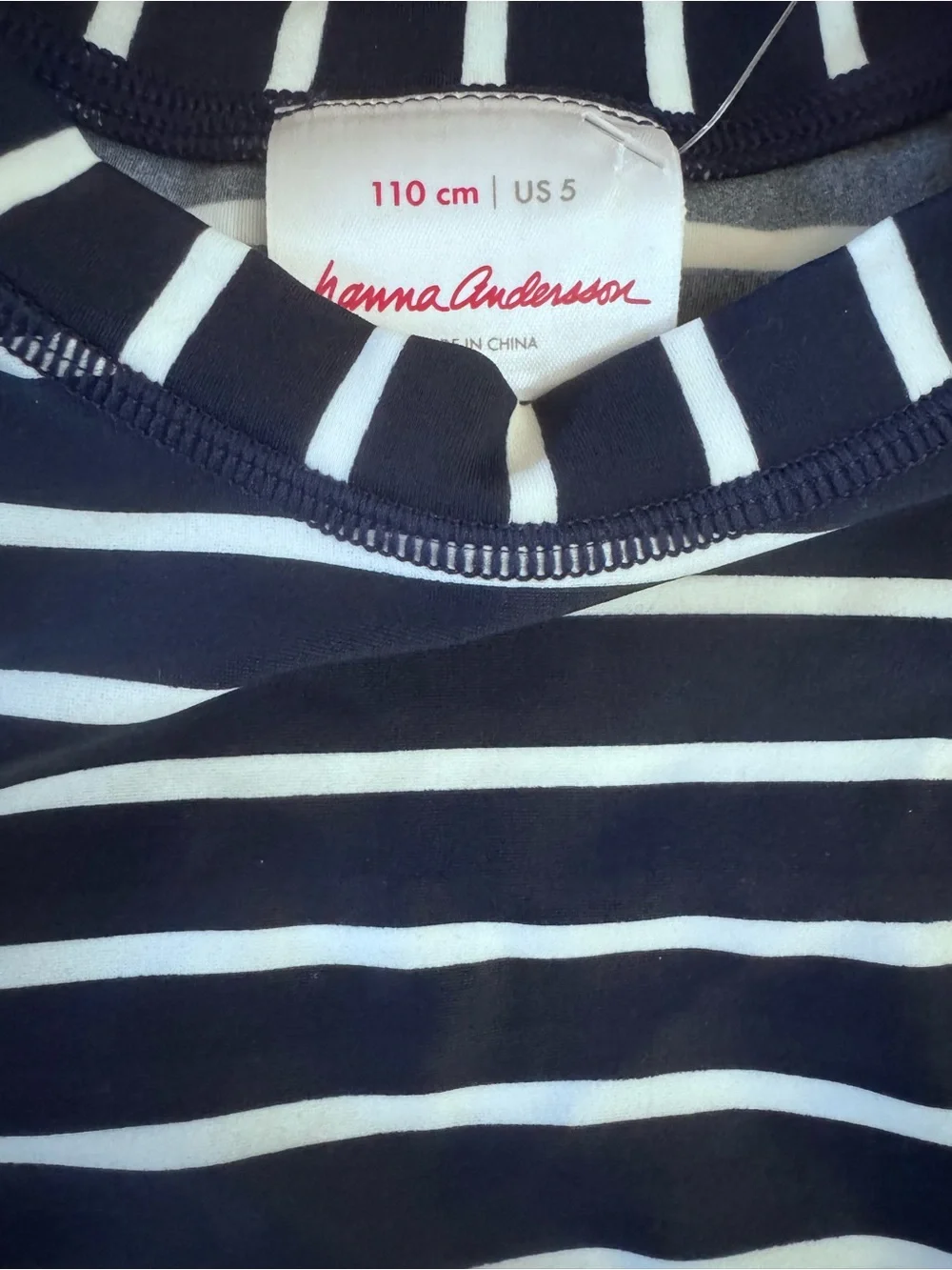BNWT Hanna Andersson Navy and White Striped Long Sleeve rash guard size 5 (110)